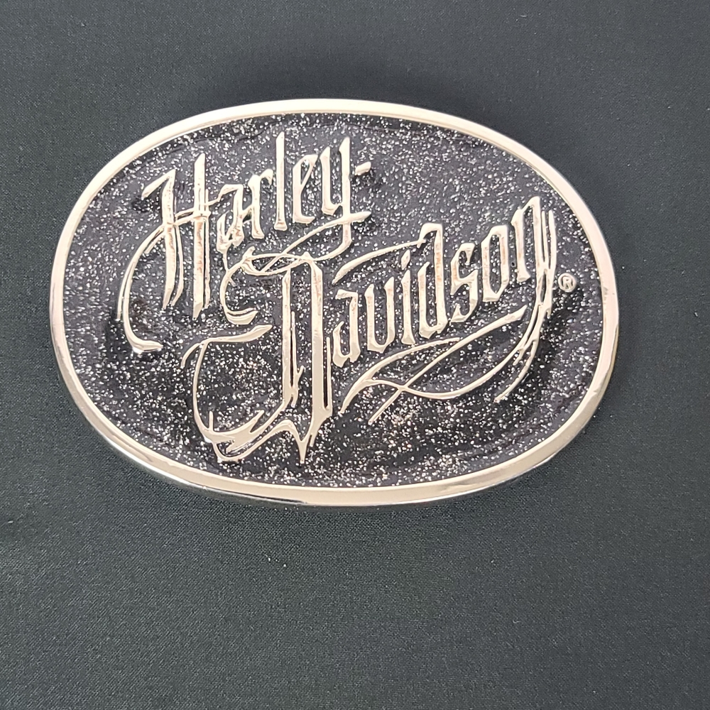 Harley-Davidson Belt Buckle. Black and Silver-tone